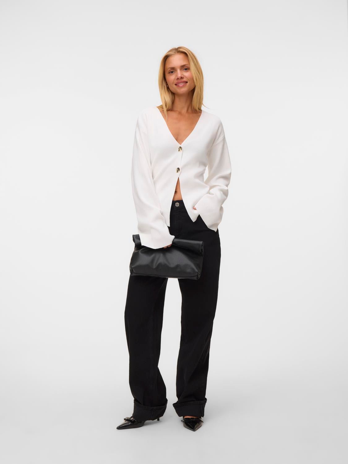 VMSUSANNE Knitted Cardigan - Snow White - VERO MODA & VILA Bergvik